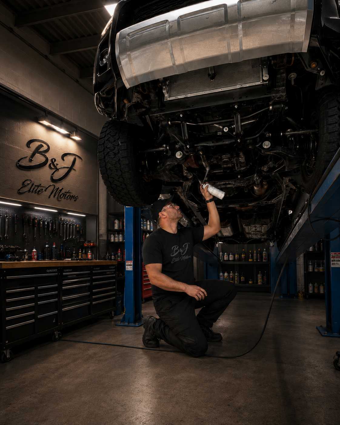 Trabajo mecánico en ruedas y frenos en B&J Elite Motors